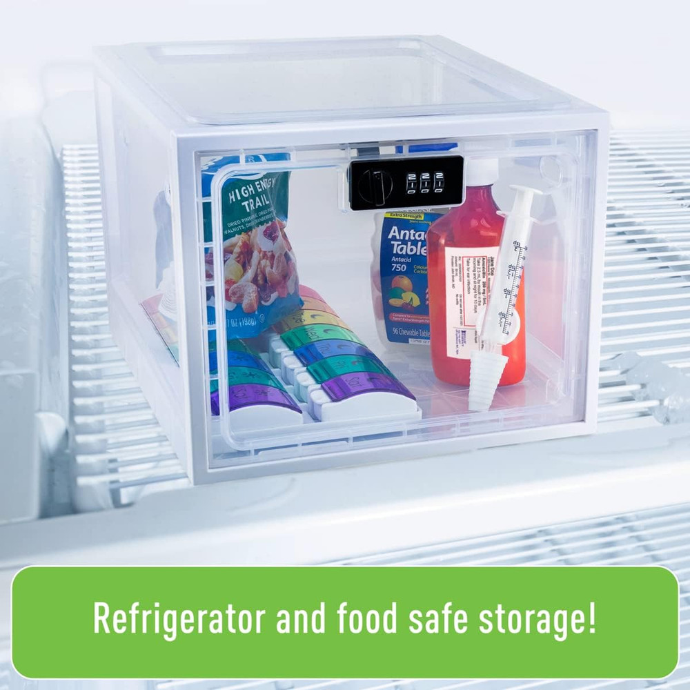 Medication Lockbox, Secure Storage for Medication and Vitamins, Combination Lock