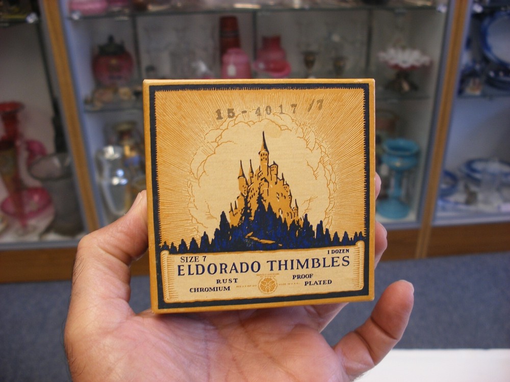 Vintage Sewing Notions - Eldorado Thimble Box No. 7 Empty
