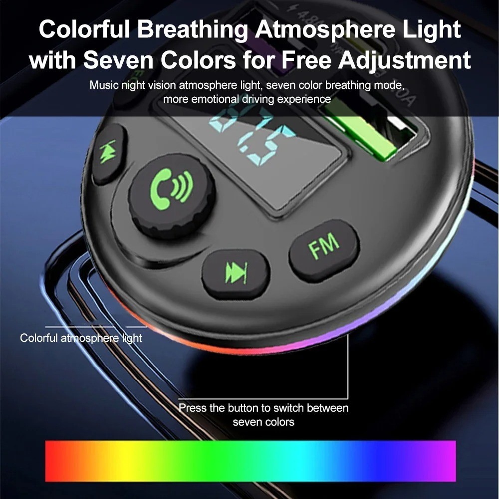 Car Bluetooth 5.0 FM Transmitter MP3 Player Handsfree Charger