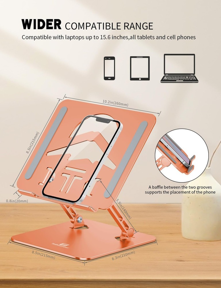 Laptop Stand, Ergonomic Adjustable Computer Stand for Collaborative Work, Fol...