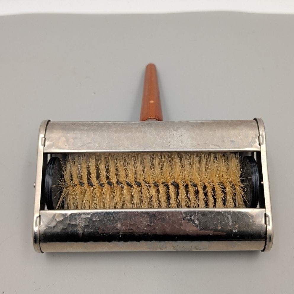 Vintage Crumb Sweeper Catcher Wood Handle