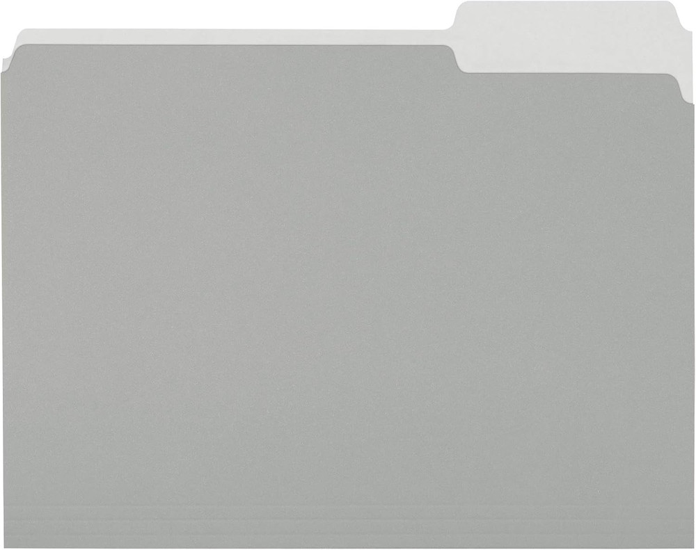 Amazon Basics Hanging File Folders, Letter Size, Gray, 25-Pack & File Folders, L