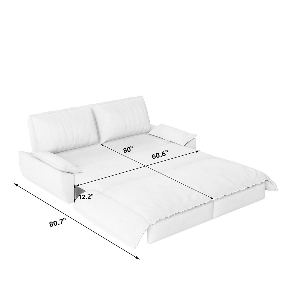 73" Convertible Sofa Pull Out Bed,Upholstered Queen Size Sleeper Sofa Couch Bed