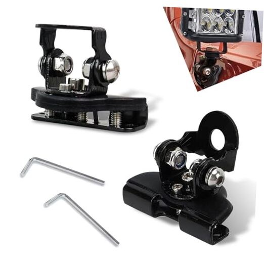 Light Bar Mounting Brackets, LED Work Light Mount Clamp Holder, 2 PCS Black