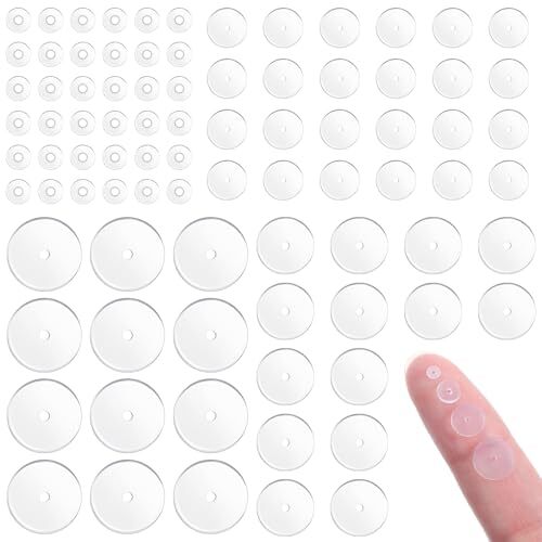 200 Pcs Clear Piercing Discs Earring Backs Plastic Disc Pads Stabilizer