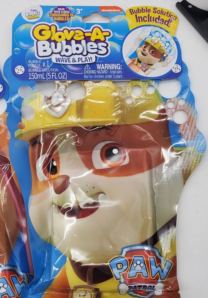 3 Glove-A-Bubbles NEW ~ Wave & Play, Bubble Solution Included & Bubble Pouch