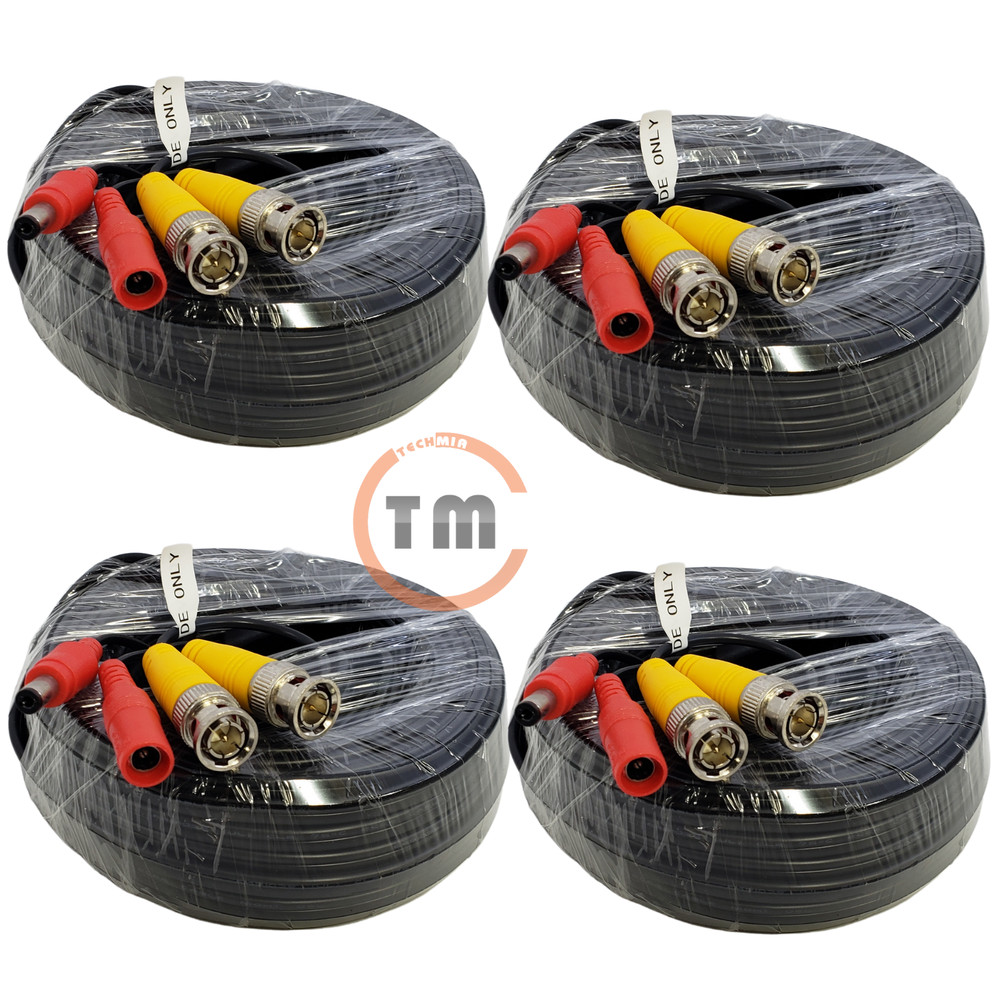 Night Owl 4 PACK 60Ft BNC Video & Power Cable for Night Owl Security Camera NEW