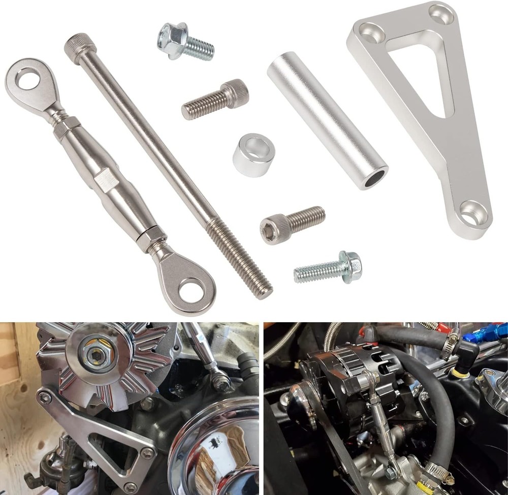 Chevy SBC Adjustable Billet Alternator Mounting Bracket Kit