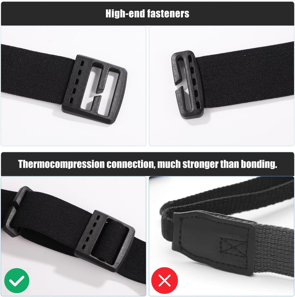 Elastic Headlamp Strap, Black Headlamp Strap Replacement Headband Comfortable No