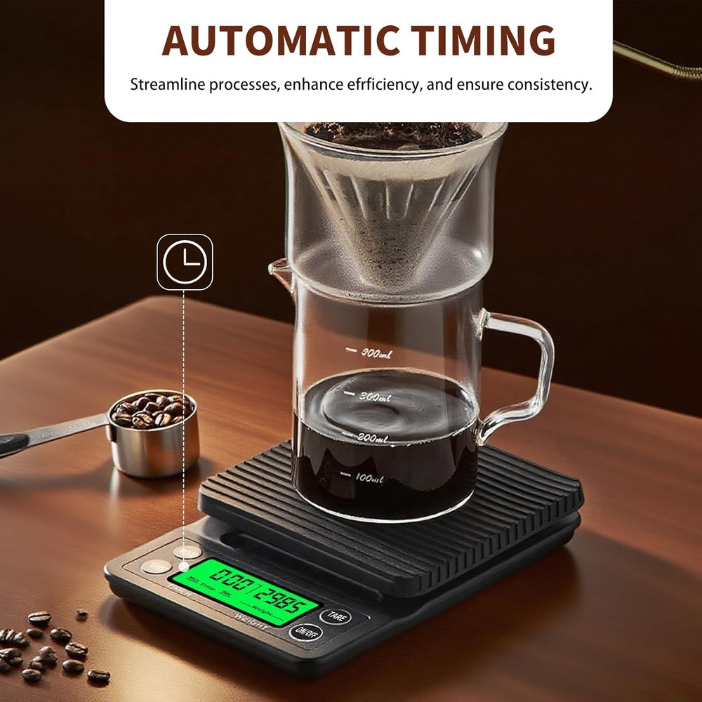 Coffee Scale with Timer 0.1g Accurate, 3kg Drip Espresso Scale for Pour Over