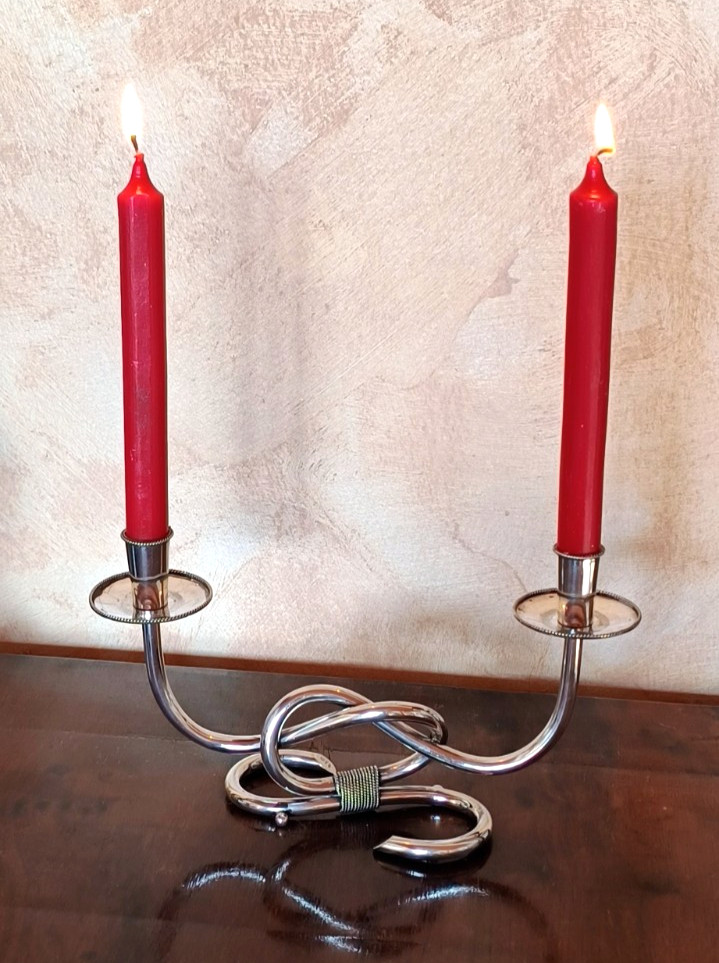 SILVER 800 2 Flame Chandelier