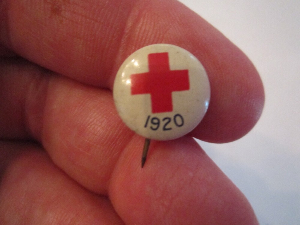 1920 RED CROSS LAPEL PIN - DATED 1917 AND SIGNED ON INSIDE - SC-8