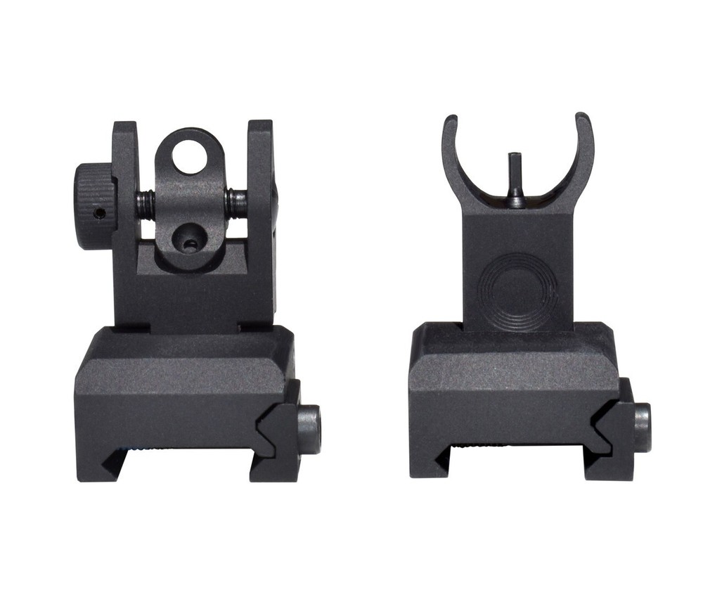 Basic Tactical Flip Up Front and Rear Sight Set, Aluminum