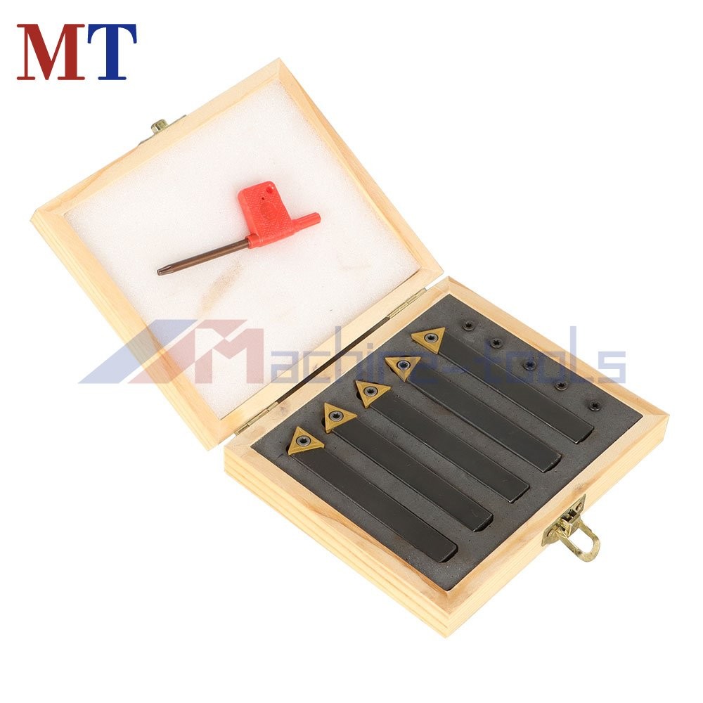 1/2" 5Pcs Carbide Indexable Turning Tool Lathe Tool Bit With Carbide Inserts