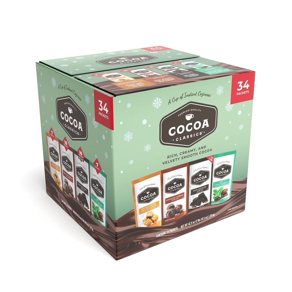 Cocoa Classics Hot Chocolate Variety Pack, 34 Packets, 4 Flavors