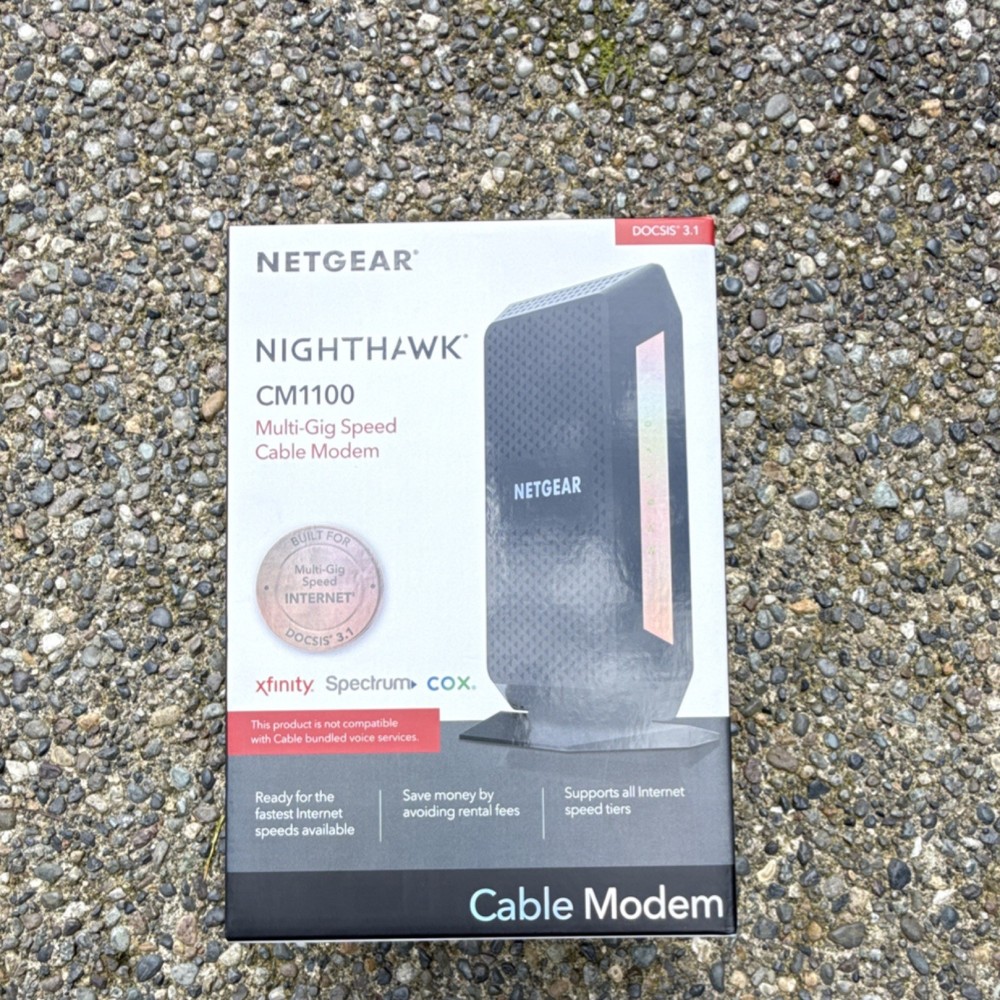 NETGEAR Nighthawk CM1100 Multi-Gig Cable Modem DOCSIS 3.1 Link Aggregation