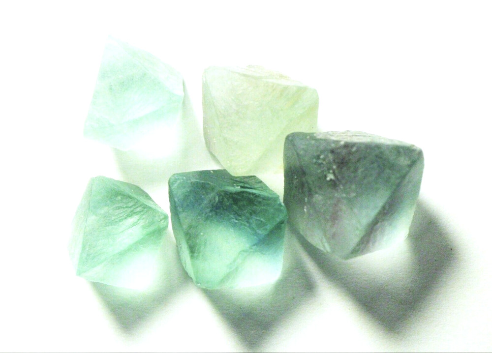 100cts mixed lot small Fluorite octahedron specimens China # 3