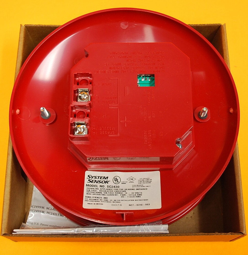 System Sensor SC2430 Red Ceiling Strobe