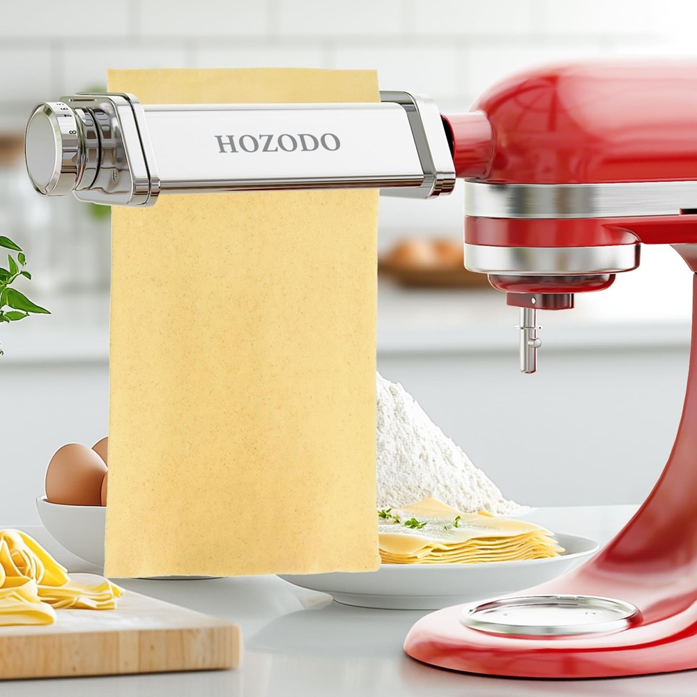 Pasta Attachment for KitchenAid Mixer, Includes Pasta Sheet Roller, Spaghetti...