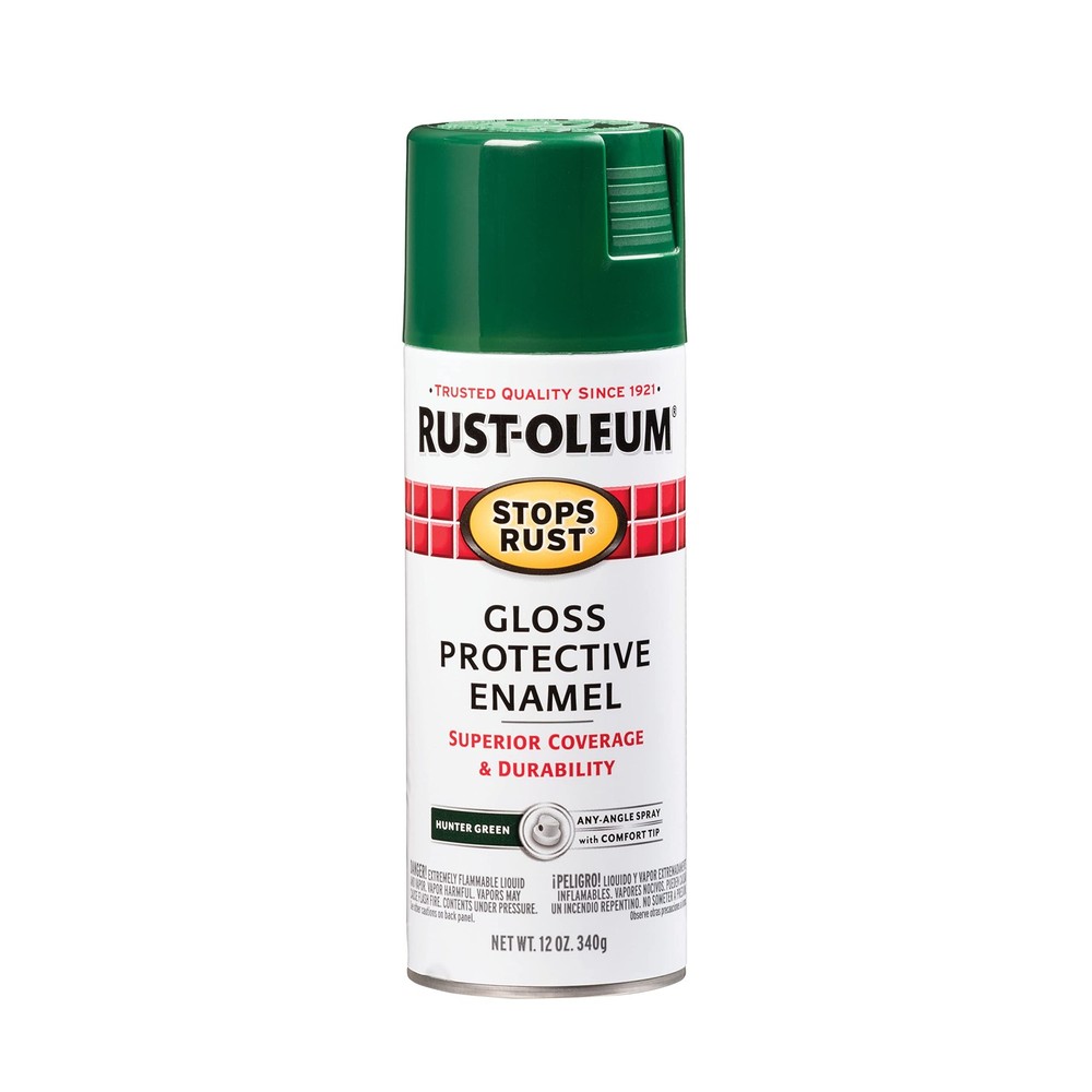 RustOleum Gloss Protective Enamel Stops Rust Spray Paint, Gloss Hunter Green