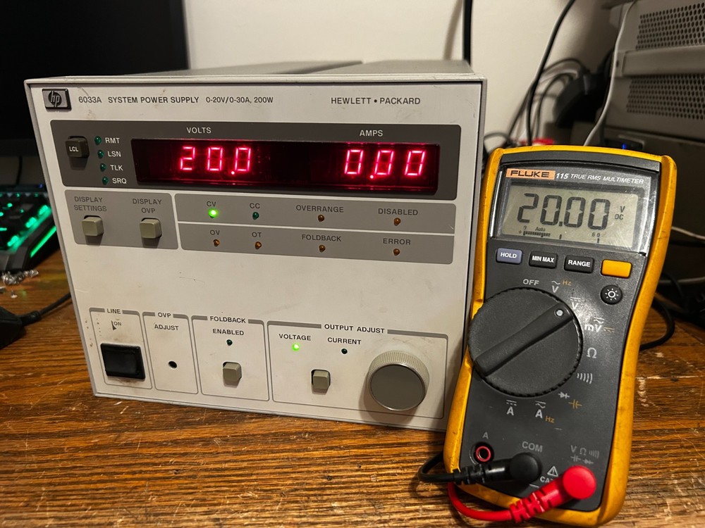Working HP 6033A SYSTEM POWER SUPPLY 0-20V 0-30A 200Watts