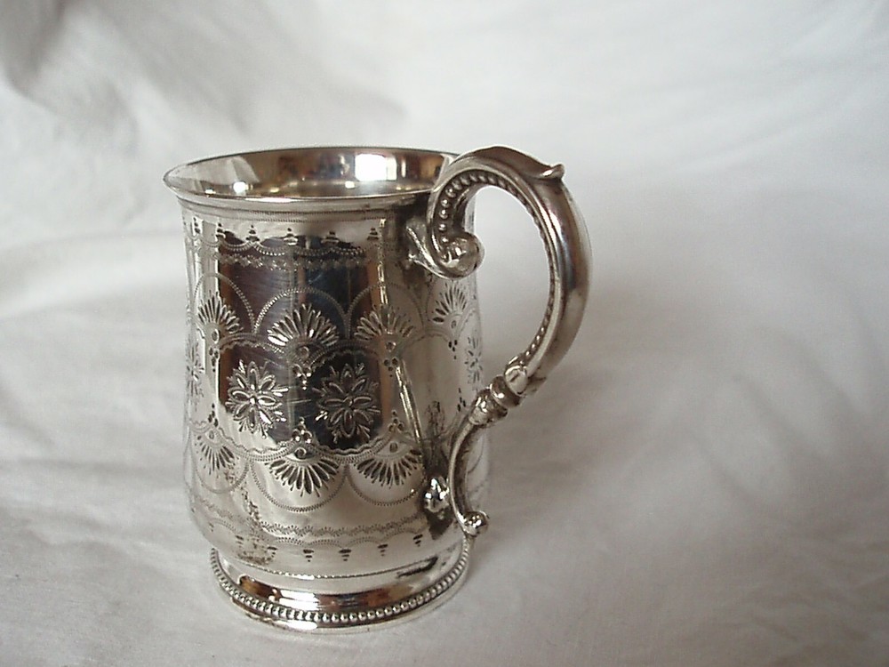 VICTORIAN MUG STERLING SILVER SHEFFIELD 1872