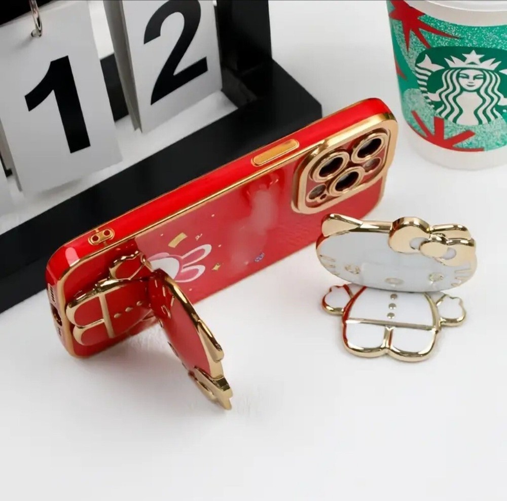 Hello Kitty Rotatable Moblie Phone Stand Mirror Foldable Decal Desktop Table