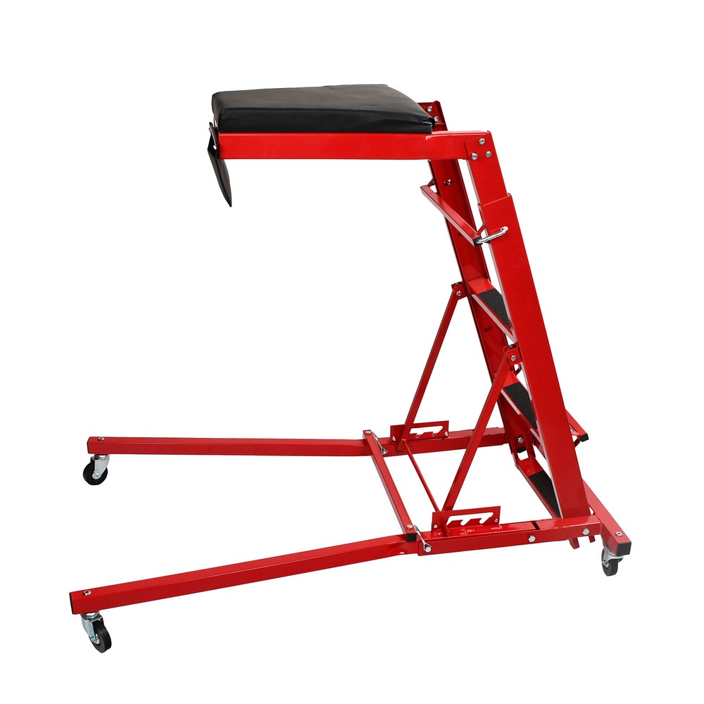 400LBS Foldable Topside Creeper 45"-66" Adjustable Height Engine Movable Ladder