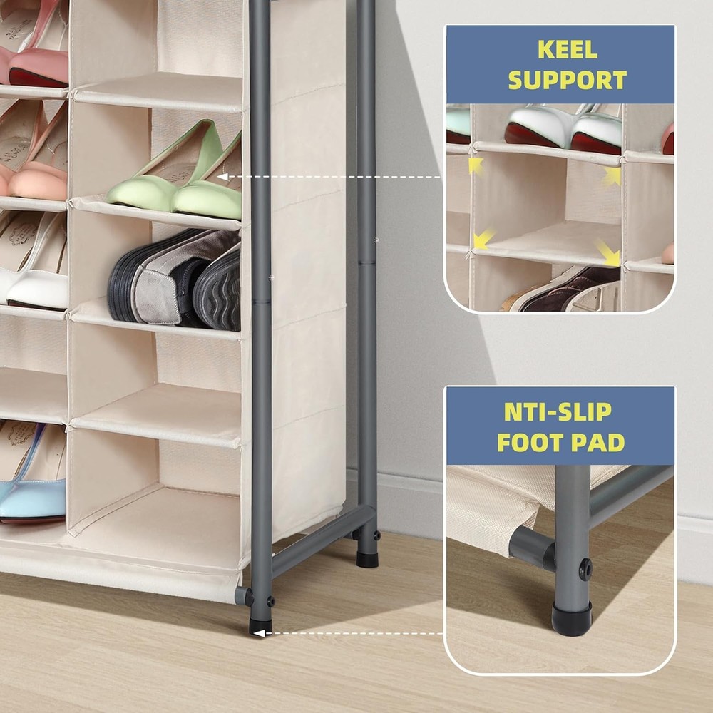 Stackable Shoe Cubby Organizer Free Standing Shoe Cube Rack Entryway Bedroom