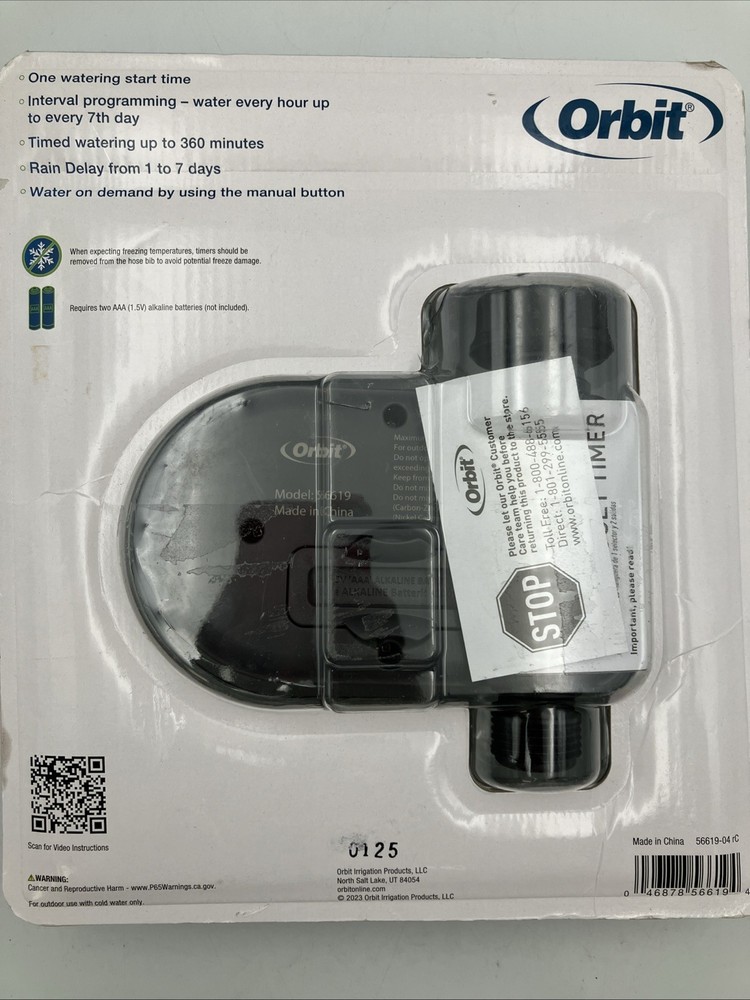 Orbit 56619 Electronic Programable Single Garden Hose Watering Timer Open Box