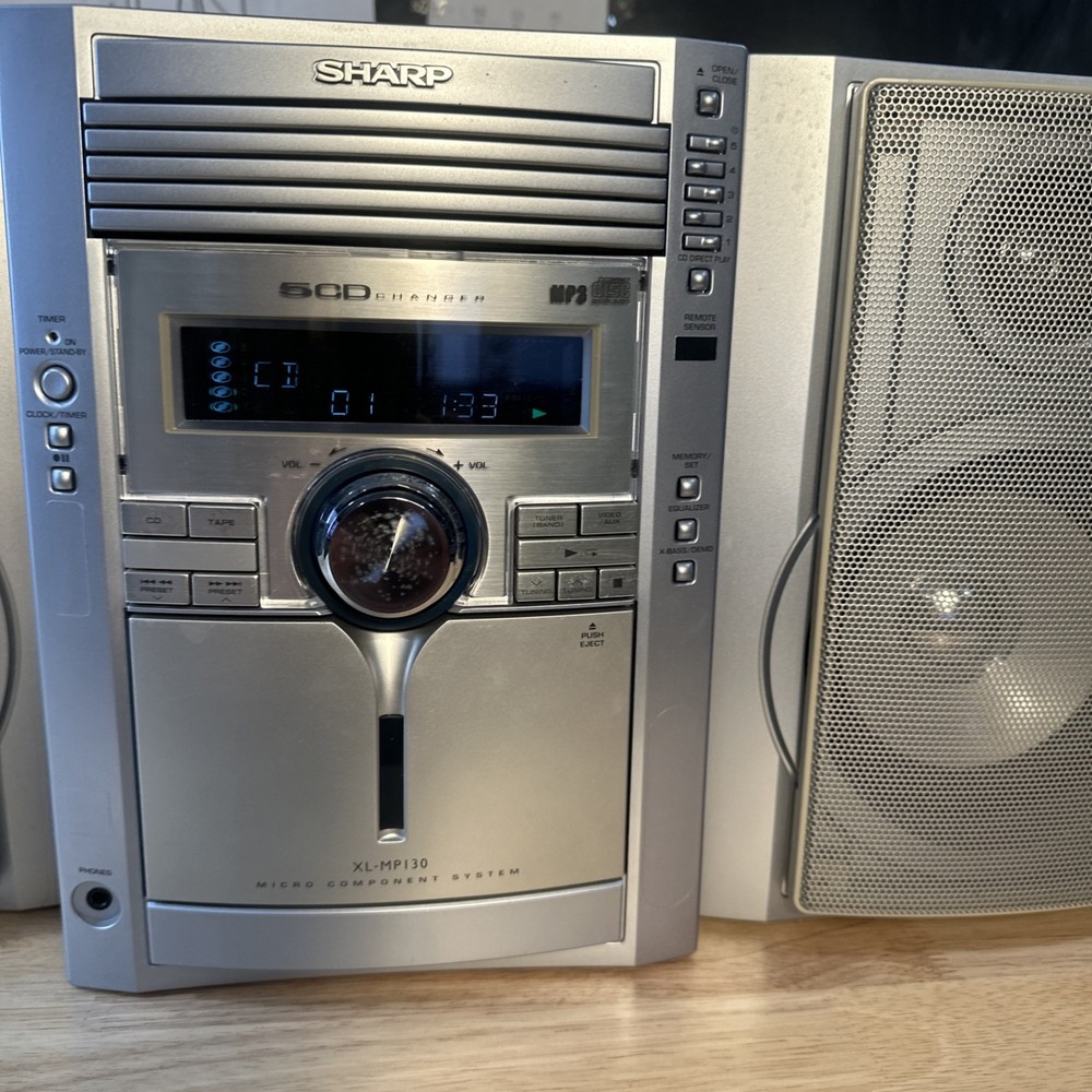 Sharp XL-MP130 High Power Micro Component System W CD, Cassette, & Tuner~ Works