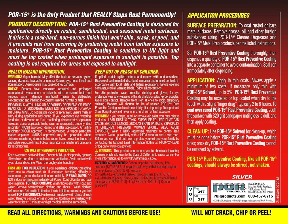 Rust Preventive Coating, Stop Rust and Corrosion Permanently, Anti-rust, Silver