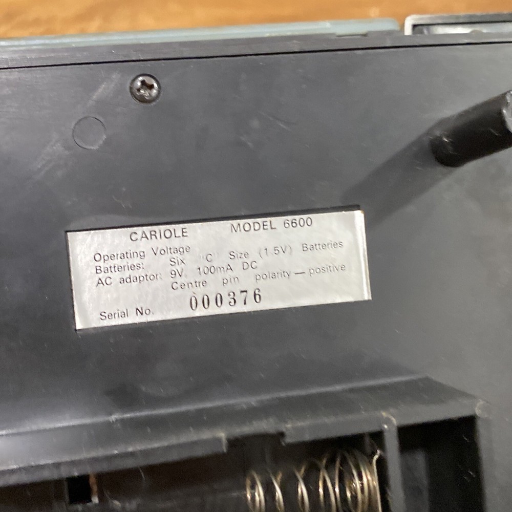 Cariole 6600 Television Computer Console Game System & Adapter Vintage Untested