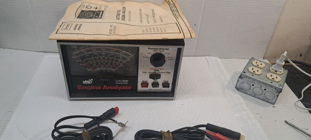Sears Solid State Electronic Engine Analyzer Model 161.214230 2 CABLES, READ