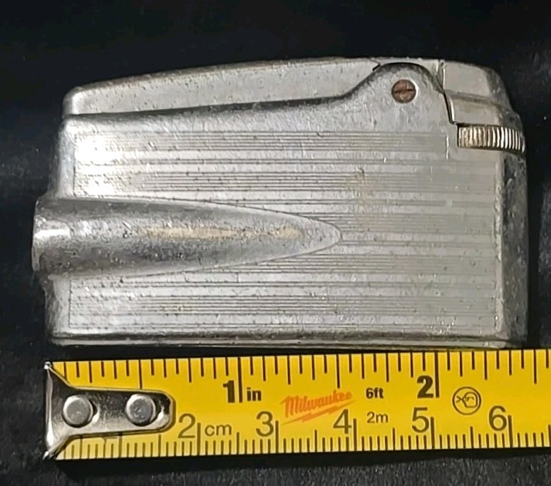 Vintage Ronson Varaflame Silver Chrome Butane Lighter Complete Untested