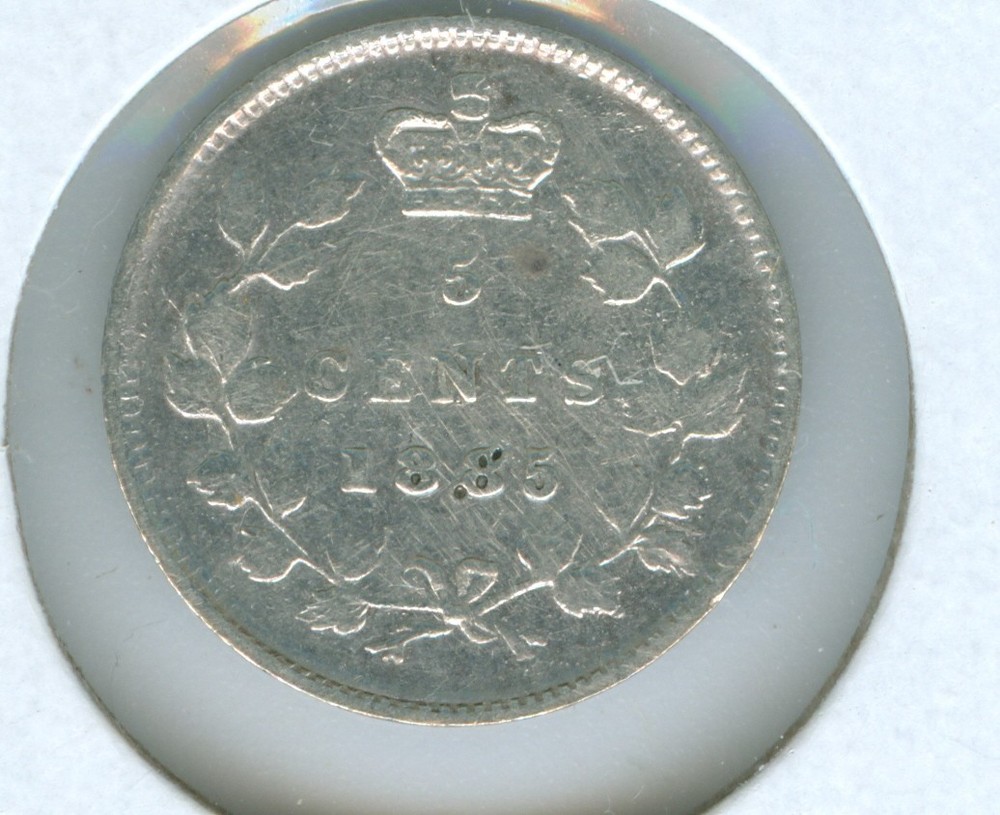CANADA 1885 FIVE CENT SILVER --VERY FINE