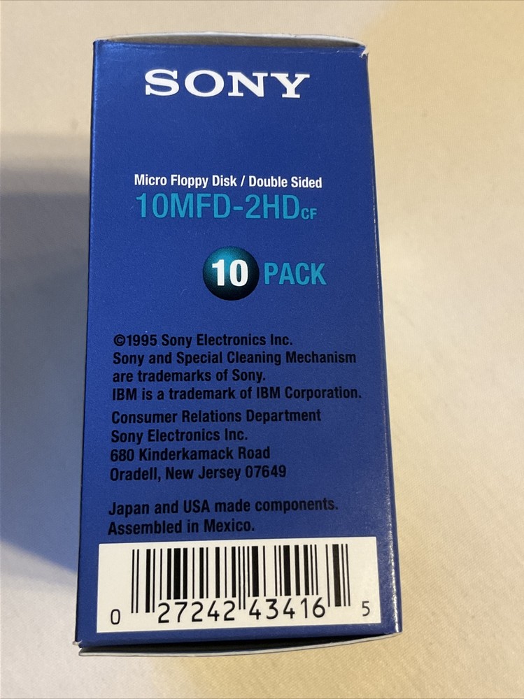 Sony HD IBM Formatted MFD 2 Micro Floppy Disk 2-Sided 9 Pack 2HD