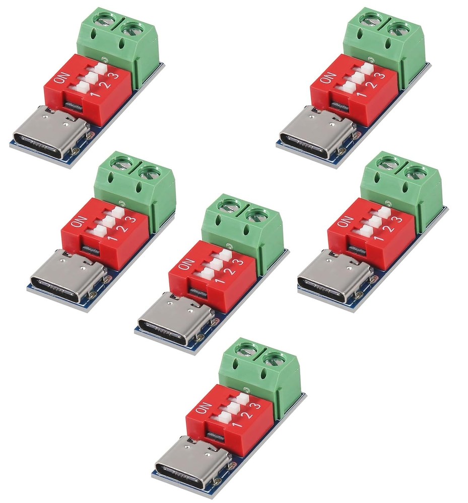 6pcs 5-20V Adjustable USB C PD/QC Trigger Board Decoy Power Fast Charge Module