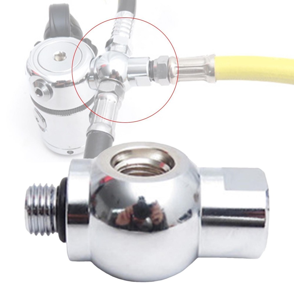 Diving Regulator Adapter 3 Ways Chrome Plated Brass First