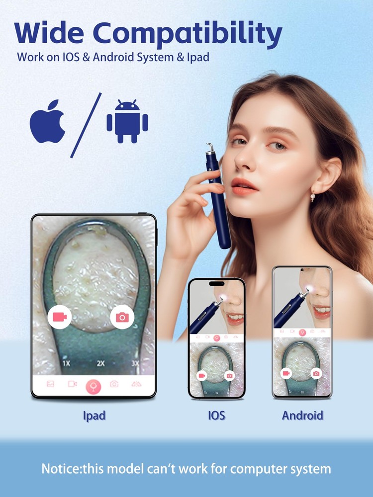 Visual Blackhead Remover Tools with CameraPimple Popper Extractor Tool Kit wi...