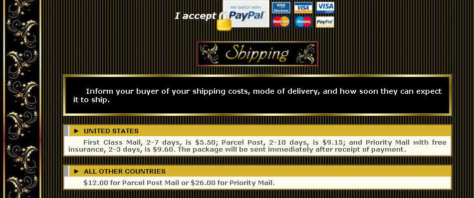 AUCTION TEMPLATE Gold Leafs Column Design - FREE SHIPPING