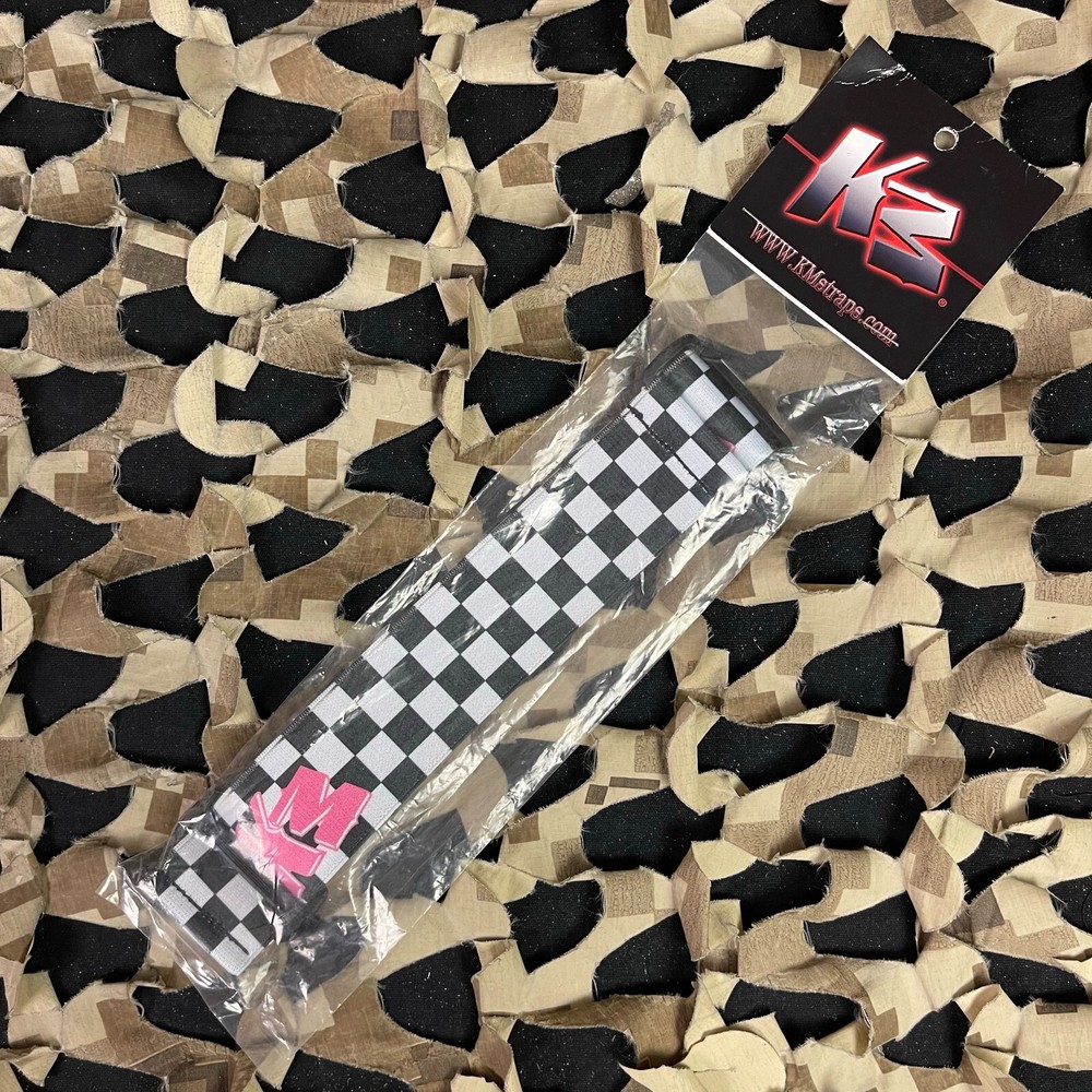 NEW KM Paintball Universal JT Goggle Strap - Checkered Black/White