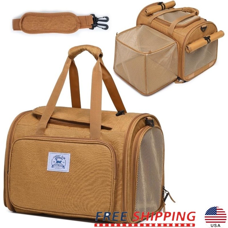 Expandable Pet Carrier Backpack Soft-Sided Travel Bag Multi-Access Durable New