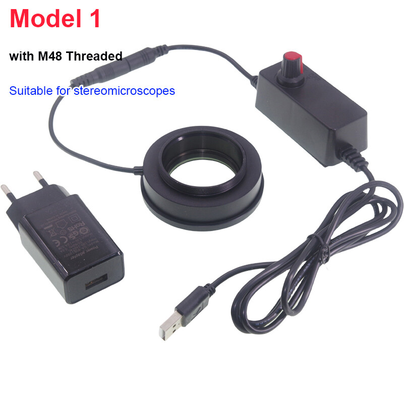 USB 5V DC Microscope Polarizer LED Ring Light 31 Bulbs Illuminator Lamp M48 10A