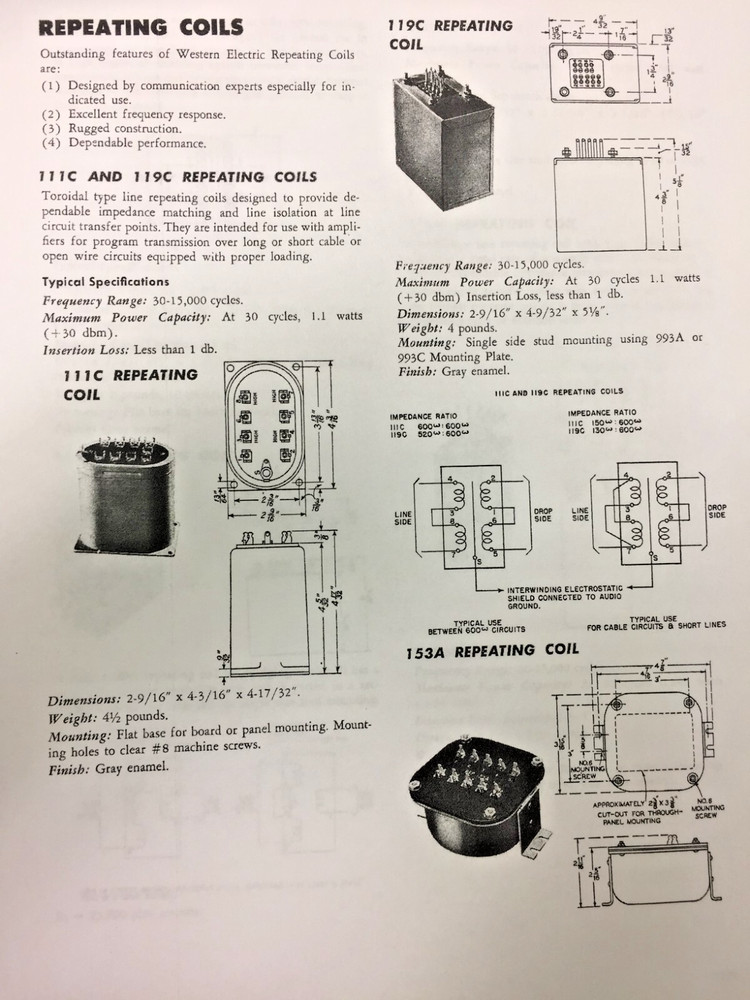 Vintage Western Electric 111C repeat coil.