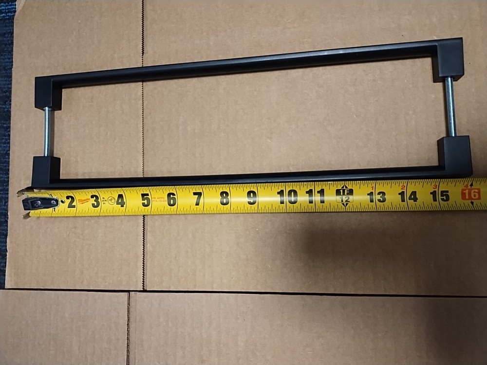 16" Push Pull Door HandleDouble Sided H Shape Sliding Door HandleMatte BlackS...