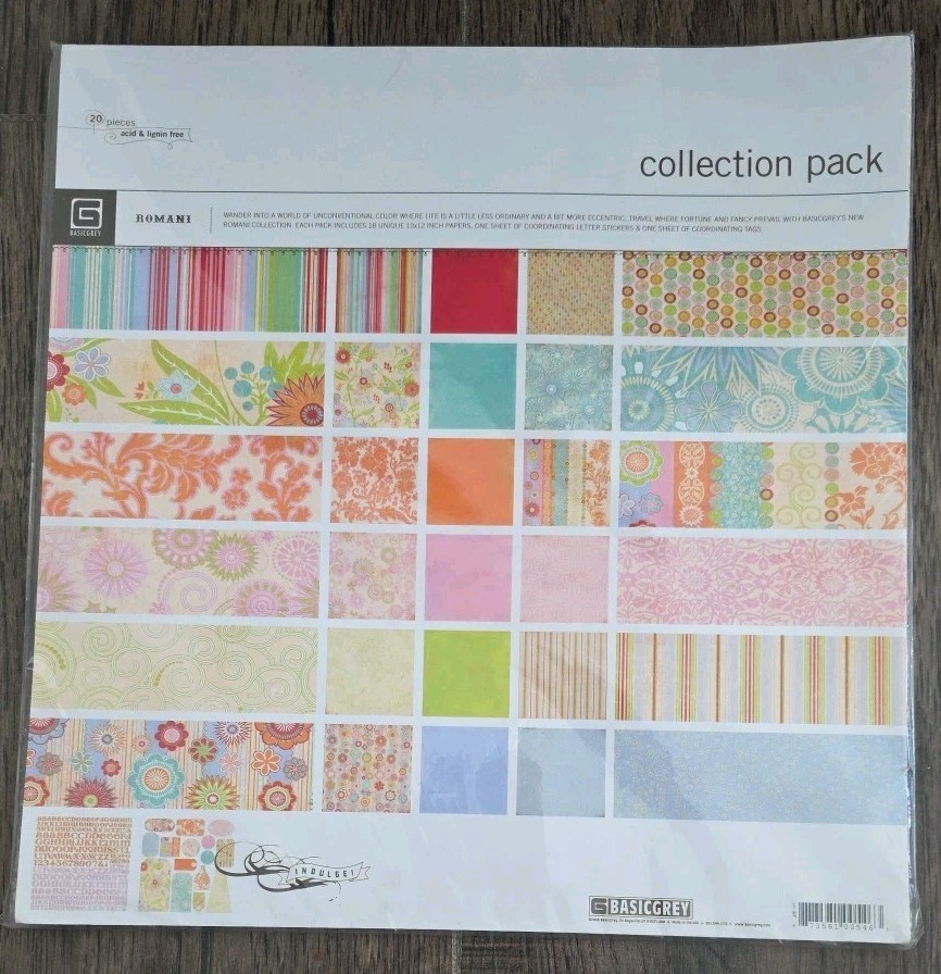 BASIC GREY Indulgent Collection  Pack Scrapbook Craft  Paper Sealed