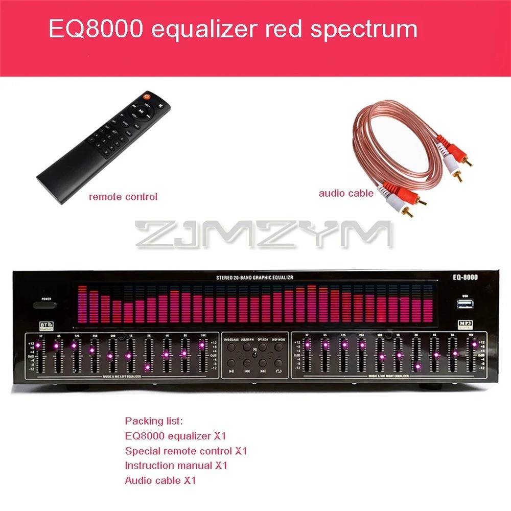 EQ8000 Equalizer – 30-Band Graphic, Bluetooth 5.3, USB Playback, AC220V