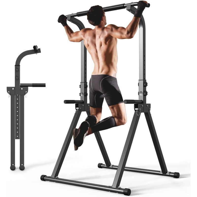 Foldable Pull Up Bar Free Standing Multi-function Power Tower Dip Bar