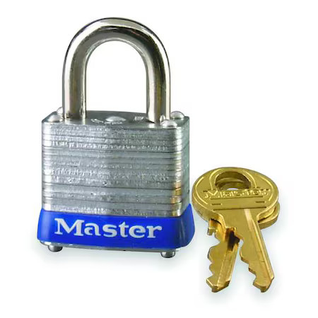 Master Lock 7Ka-P844 Padlock, Keyed Alike, Standard Shackle, Rectangular Steel